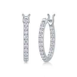 Certified 925 Silver with 18K Gold-Plated Hoop Earrings Sparkling Wedding Fine Jewellery Earrings for Women 240131