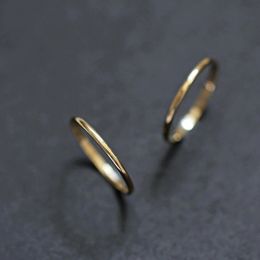 GOLDtutu Real 9K Gold Stacking Ring Minimal Bride Bridesmaid Couple Love Promise Rings for Couples kj507 240123