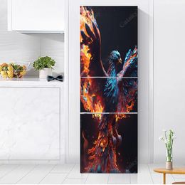 Phoenix animal Refrigerator Magnet Home Decor Kitchen Mural DIY Wall Sticker Party Wallpaper 240122
