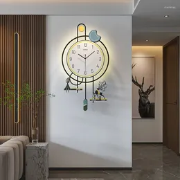 Wall Clocks Creative LED Light Clock Modern Design Perfect For Living Room Decor