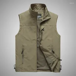 Men's Vests Men Casual Vest Jacket Man Fashion Workwear Windproof Utility Sleeveless Waistcoat