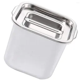 Dinnerware Sets Condiment Container Multi-functional Spice Canister Stainless Steel Square Jar With Lid Pot