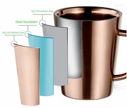 Mugs 304 Stainless Steel Double Layer Coffee Cup Creative Water Heat Insulation Beer