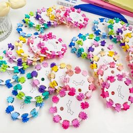 Hair Accessories 10pcs/set Colourful Flower Star Mini Hairpin For Children Girls Korean Sweet Braid Clips Headdress Wholesale