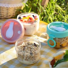 Storage Bottles 3Pcs Overnight Oats Jars With Lids Meal Prep Containers Reusable Jar Yogurt Cups