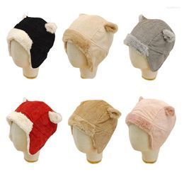 Berets Winter Bomber Hat Thick Ear Flap Lei Feng Cap Windproof Foldable For Women Men