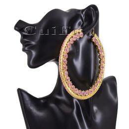 CuiEr 10cm Stunning Over size 4 Huge Hoop earrings for women Crystal s Big fashion Exaggerated stage Jewellery 240130