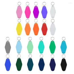 Keychains 1Set Vintage Colourful Sublimation Blank DIY Ornament Motel Keychain El Key Tag For Vinyl Making