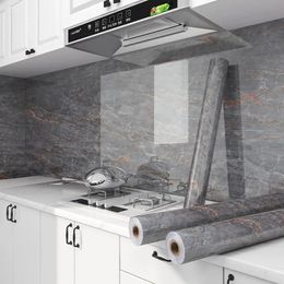 40cm High Quality Thickened Waterproof and Oilproof Marble Wallpaper Selfadhesive Bathroom Cabinet Stovetop Decorative Film 240122