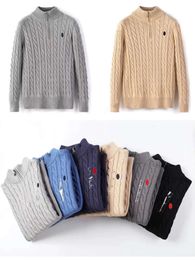 Mens Sweaters Designer Brand High Neck Zipper Long Sleeved Sweater Lauren Knitted Cardigan Warm Knit Polo Shirt V-neck Vest Autumn Winter Outfits 8899ess