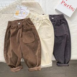 Trousers Boy Korean Children's Clothing Spring Fall Kids Corduroy Boys Pants Solid Baby Girls Outfit Clothes For Teenagers