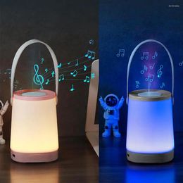 Night Lights Portable Lamp Colourful Gradient Light Bluetooth-compatible Music Fm Radio Aux3.5 Audio Link Speaker