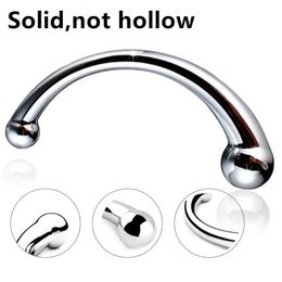 Stainless G Point Anal Hook Thick Solid Not Hollow Long Butt Plug Balls Beads Vagina Sex Toys For Adults Female Women Buttplug 240202