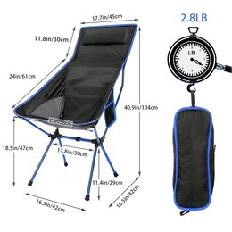 Camping Chair Portable Lightweight Folding Camp Chairs For Garden Outdoor Backpacking Hiking Travel Picnic Fishing Beach 240125