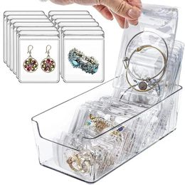 Jewellery Pouches 10Pcs Transparent PVC Organiser Package Bags Clear Anti-Oxidation Bag Earring Necklace Storage Holder Self Sealing Pouch