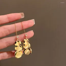Dangle Earrings Design Women's Ear Hooks Gold Colour For Women Sweet Romantic Daily Jewellery Accessories