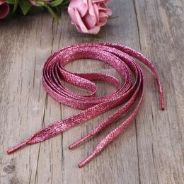 Gym Clothing 11m Flat Glitter ShoeLaces Coloured Shoestring Bootlaces For Shoes Sneakers (Pink)