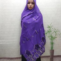 Ethnic Clothing Dubai Muslim Women's Scarf Hijab Long Shawl African Cotton Headscarf Otton Hats Embroidery Big Beautiful Lace Shaws