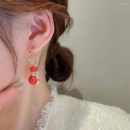 Dangle Earrings Women Jewelry Accessories Rhinestone Santa Claus Christmas Tree Earring Snowman Ear Hook
