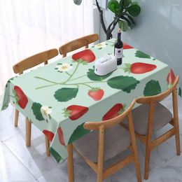 Table Cloth Strawberry Vines Tablecloth Rectangular Fitted Oilproof Fruit Pattern Cover For Banquet