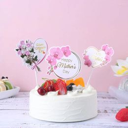 Festive Supplies Party Dessert Props Anniversary Flowers Birthday Cake Topper And High Quality Mother's Day Cupcake Decoration