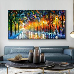 Modern Abstract Walking Down The Street Oil Painting Print On Canvas Nordic Poster Wall Art Picture For Living Room Home Decor 240130