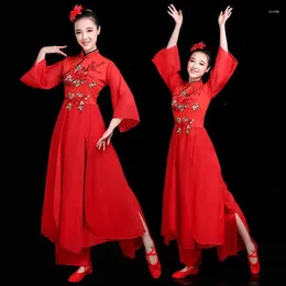 Stage Wear Classical Dance Costume Female Elegant Chinese Fan National Yangko Clothing Suit Adult