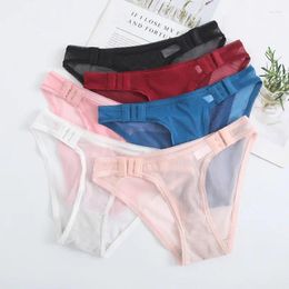 Women's Panties Women Cotton Crotch Low Waist Girls Sexy Mesh Transparent Seamless Briefs Thongwear