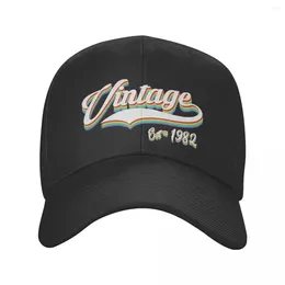 Ball Caps Cool Vintage In 1982 Birthday- Trucker Hat For Men Women Personalized Adjustable Unisex 40th Years Old Baseball Cap Outdoor