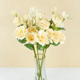 Decorative Flowers 69cm Artificial Rose Bouquet Peony Silk Leaves Flower Bud For DIY Arrangament Wedding Home Decoration Fake Plant