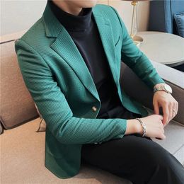 Fashion England Style Autumn Winter Thick Men's Suit Jacket / Male High Quality Plus Size Blazers Coat Plaid Tuxedo S-3XL 240131