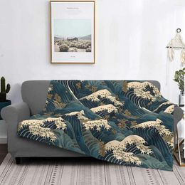 Blankets Japanese Wave Blanket Plush The Great Off Kanagawa By Hokusai Super Warm Throw For Bedding Outdoor Throws