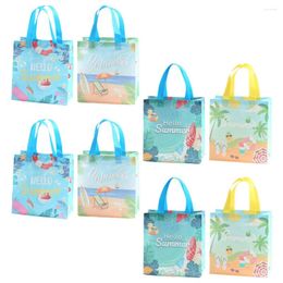 Storage Bags 8 Pcs Beach Shopping Bag Nonwoven Fabric Gift For Hawaii Tropical Holiday Handbags Non-woven Grocery Hawaiian Child