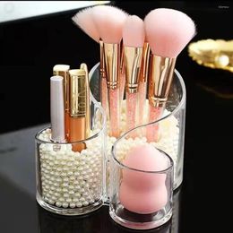 Storage Boxes Makeup Brush Holder With Lid Luxury Cosmetic Organizer Lipstick Eyebrow Pencil Eye Shadow Box Bathroom Decor