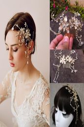 Cheap 2015 Gold Crystal Hair Accessories Flower Crystal Tiaras Sparkly Bride Hair combs Bridal Accessories Dhyz 016647584
