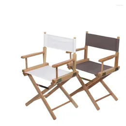 Camp Furniture Wooden Foldable Directors Chair Canvas Seat And Back Outdoor Portable Wood Director Chairs Folding Camping Beach