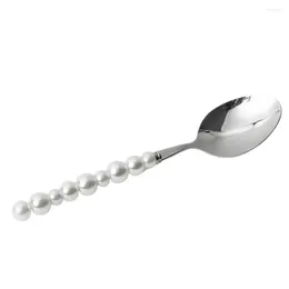Dinnerware Sets Useful Spoon Cutlery One-piece Moulding Cutter Smooth Surface Stainless Steel Faux Pearl Dinner Table Utensil