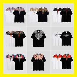 Men's T-Shirts MB 2024 designer Men's and women's T-shirts Mb short sleeve python lion head Colour feather wing T-shirt Trendy brand loose Couple costume dress summer