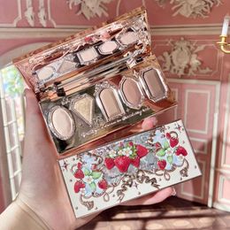 Flower Knows Strawberry Rococo Moonlight Mermaid Jewel Eyeshadow Palette 5 Colours Pearlescent Mashed Potatoes 240124