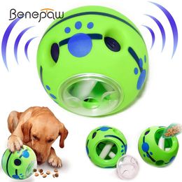 Benepaw Interactive Dog Toys Food Dispensing Treat Pet Giggle Ball Safe Dog Squeaky Puppy Puzzle Toy For Small Medium Large Dog 240118