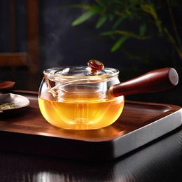 GIANXI High quality Heat Resistant Glass Tea pot Set Puer Kettle Coffee Glass Long Handle pot Convenient Filterable TeaPot 240130