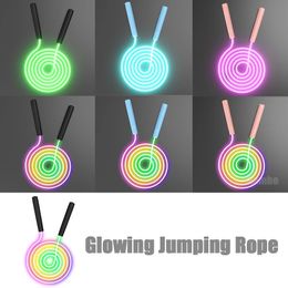 Glowing Jump Ropes LED Luminous Skip Rope for Kids Adult Fitness Adjustable Skipping Rope Training Sports Equip Outdoor Jumping 240123