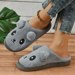 Slippers Shoes For Women 2024 Winter Woman Plush Couple Indoor Non-Slip Slipper Cartoon Girl Warm Bedroom Slides