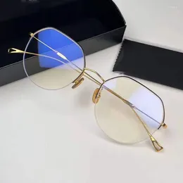 Sunglasses Frames PANT-V Japanese Round Brand Titanium Gold Glasses Men Fashion Prescription Eyeglasses Women Original Luxury Retro Eyewear