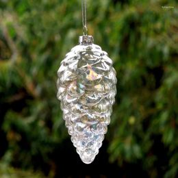 Party Decoration 12pcs/pack 6 13cm Pearl Lustre Pine Cone Glass Artifact Christmas Tree Hanging Ornament Window El Wedding Mall