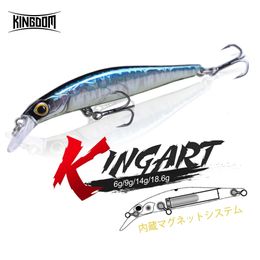 Kingdom KINGART Fishing Lures Artificial Hard Baits Wobblers Crankbait 60mm 80mm 105mm Sinking Minnow Seabass For Fishing Tackle 240119