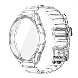 Watch Bands 2pcs For Samsung Galaxy 4 5 6/5 Pro 40mm/44mm/45mm 6 Classic 47mm 46mm/42mm Band Case Clear TPU Strap Curved End