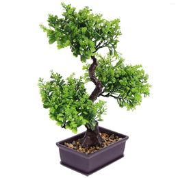 Decorative Flowers Artificial Potted Plant Decors Simulation Green Plants Bonsai Statue Indoor Bouquet Greenery Plastic Adornments Office