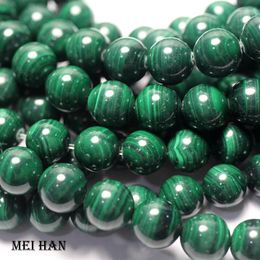 Loose Gemstones Meihan (1 Strand) Natural Cost-effective Malachite 10mm Smooth Round Stone Beads For Jewellery Making Design DIY Bracelet