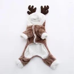 Dog Apparel Hoodies Cartoon Elk Costume Christmas Reindeer Outfit Design Winter Sweatshirt For Small Dogs Cats Size XS